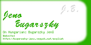 jeno bugarszky business card