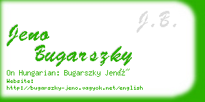 jeno bugarszky business card